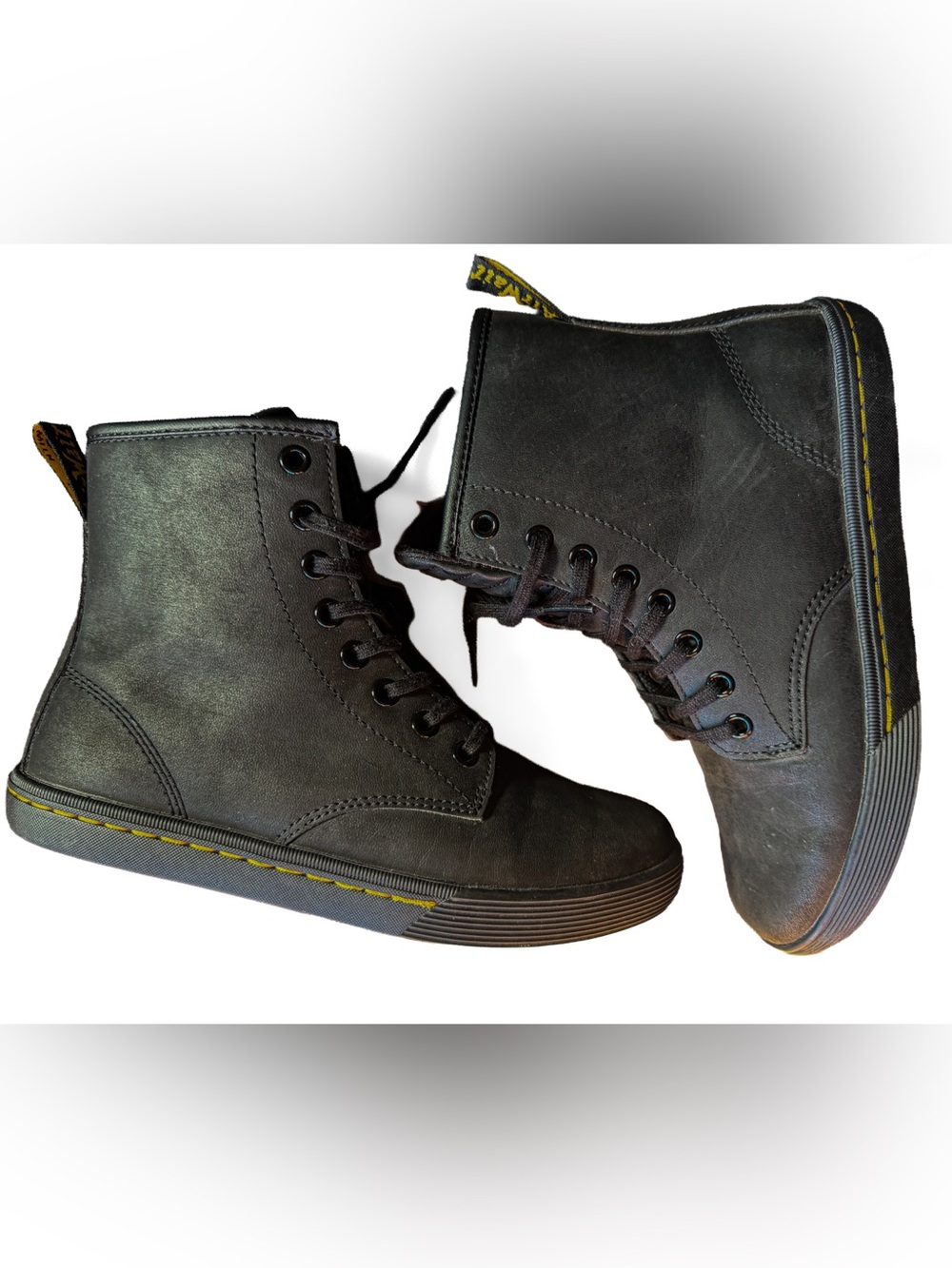 LIKE NEW Dr. Martens Sheridan Matte Black 8-Eye Boots Women's 6 Punk Shoes NWOT